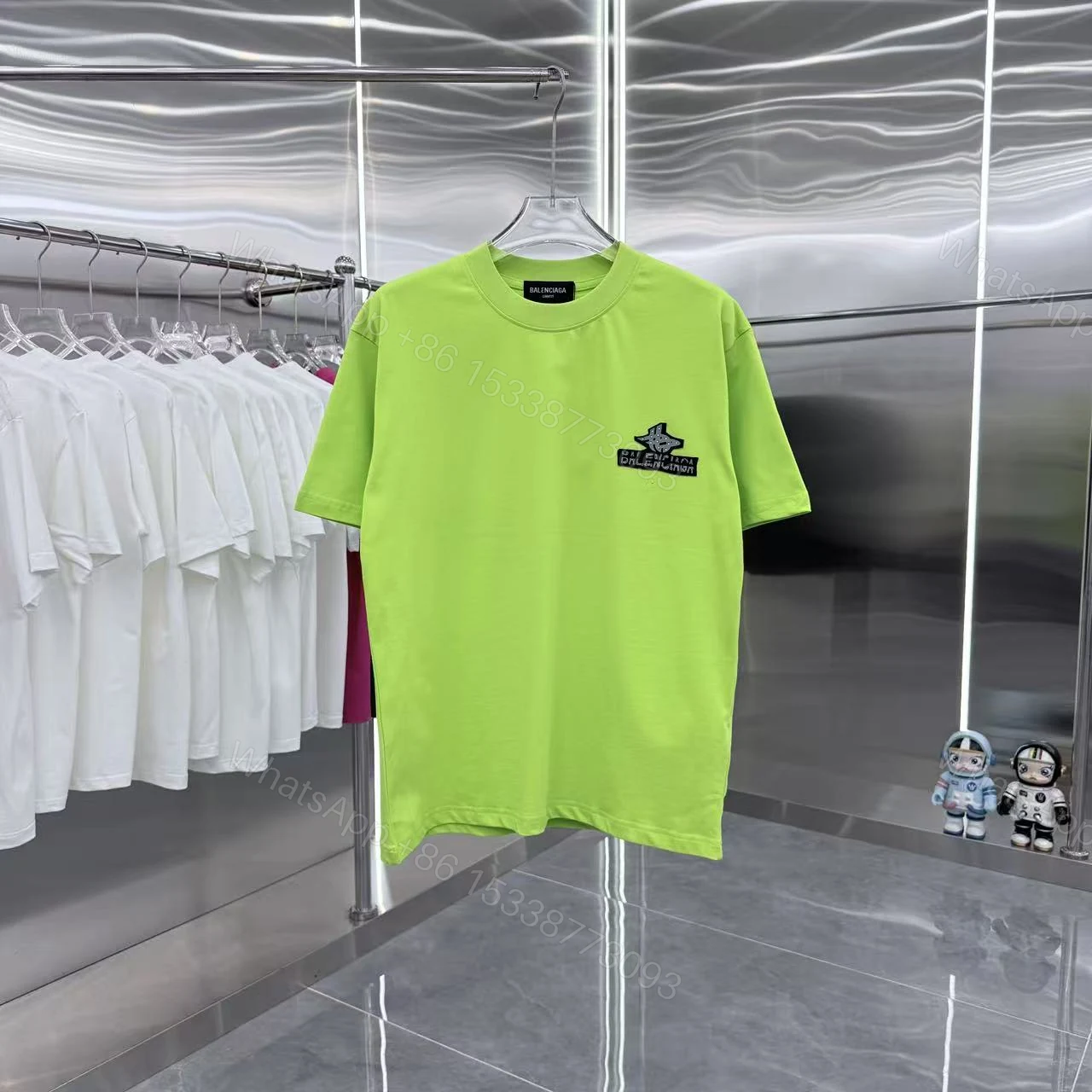 Balenciaga 高仿 BB印花Logo短袖T恤 白色潮流寬鬆上衣 — view 1