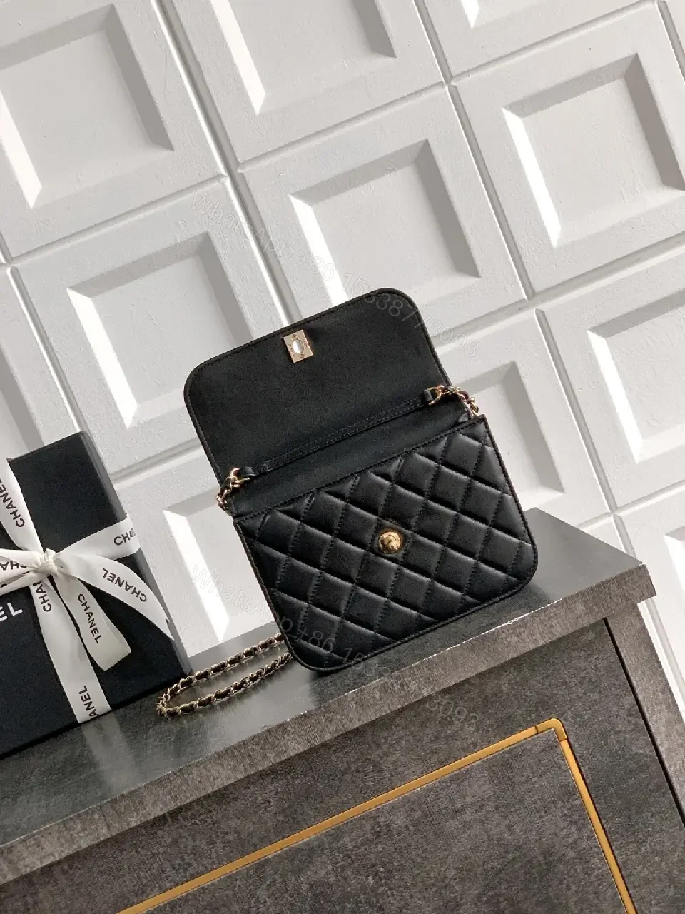 View 10 of Quilted Mini Bag: Gold-Tone Hardware, Elegant Chic Signature