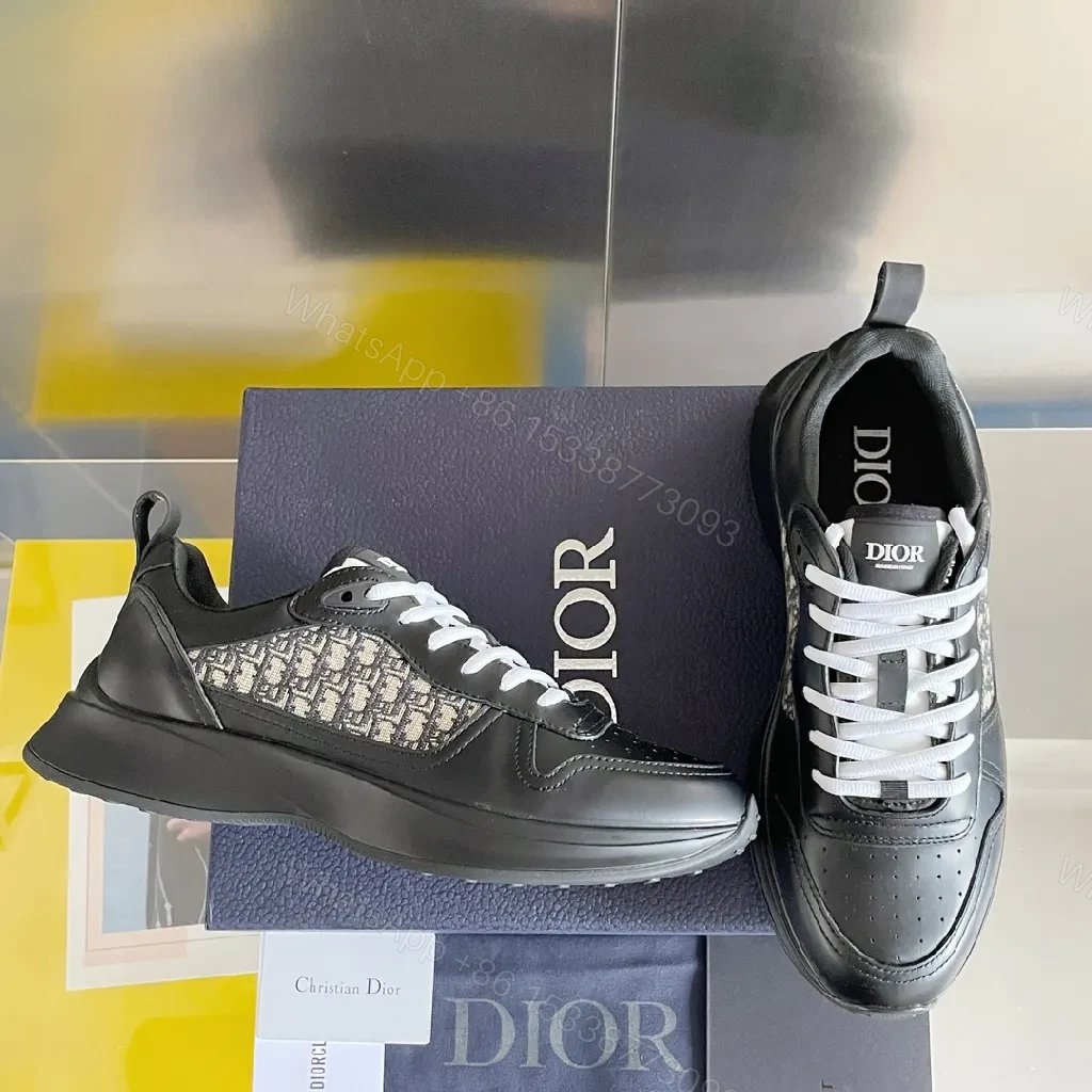 View 4 of Monochrome Leather Runner: Textured Luxury Sneaker