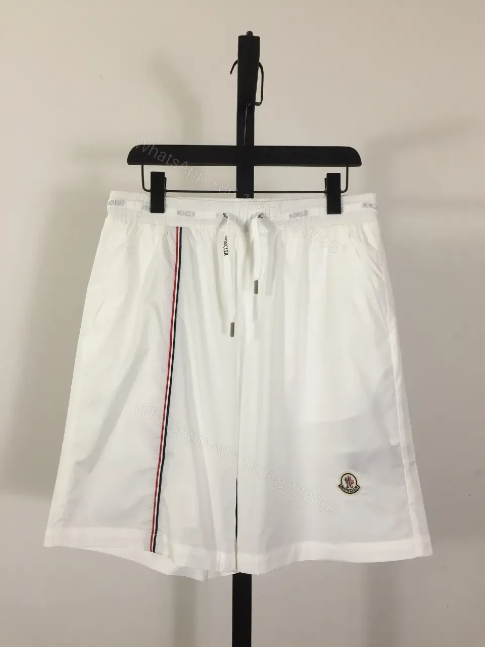 View 8 of White Nylon Shorts Athletic Drawstring Moncler-style Logo