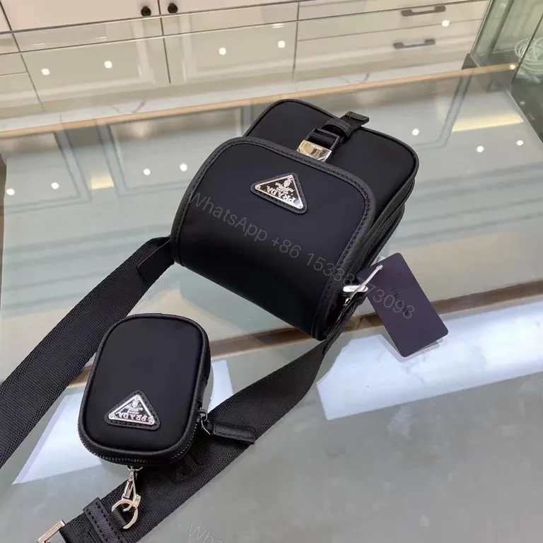 View 3 of Prada Black Nylon Crossbody: Compact Designer Chic