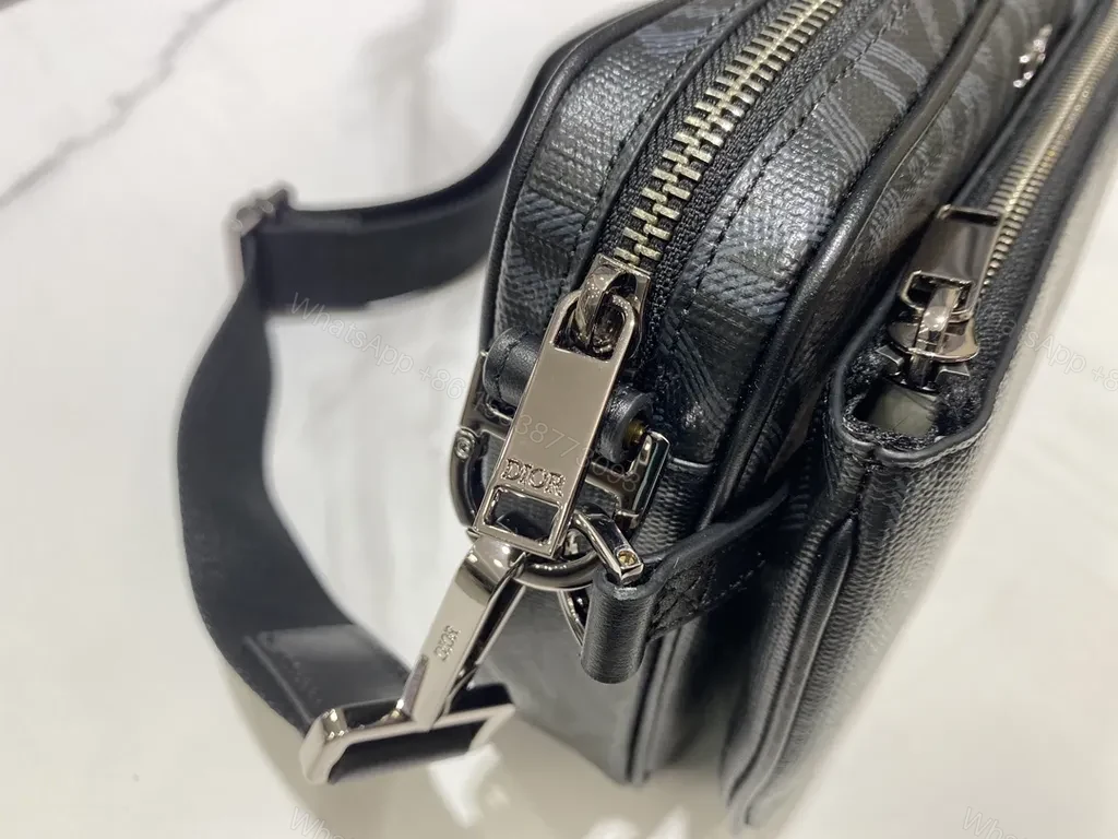 View 5 of Patterned Black Crossbody Bag â€“ Dior Detailing, Modern & Versatile