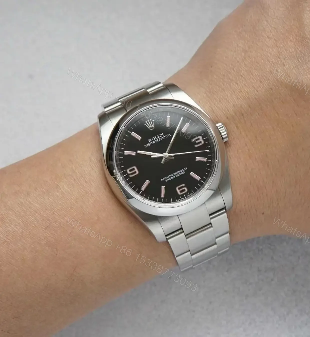 View 9 of Fake Rolex Oyster Perpetual Black Pink Best Oyster Bracelet 36MM RLX-OP-BLK-PNK36-OYS