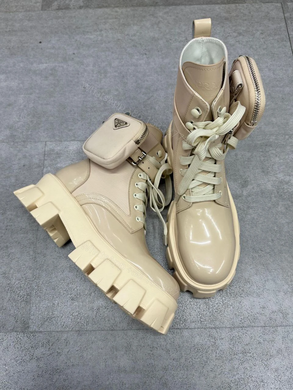 View 6 of ‘MONOLITH’ PLATFORM LEATHER COMBAT BOOTS WITH DETACHABLE POUCH