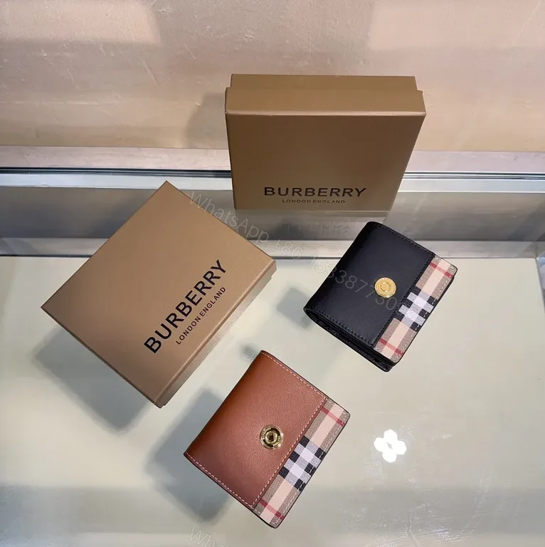 View 6 of Cognac Burberry Heritage Wallet: Classic Plaid, Slim Bi-Fold