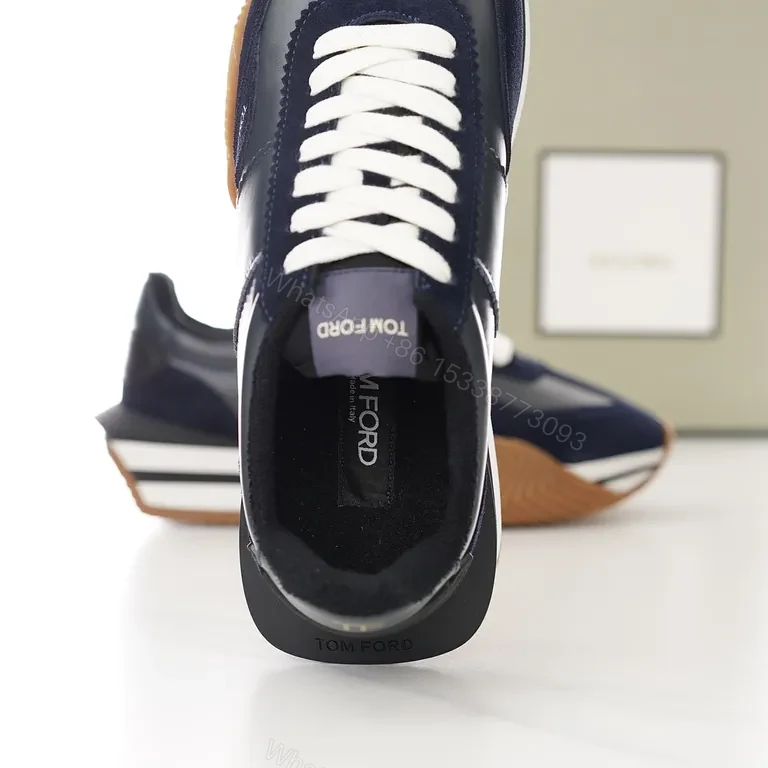 View 7 of Navy Suede & Leather Sneaker â€” Tom Ford Luxury Comfort