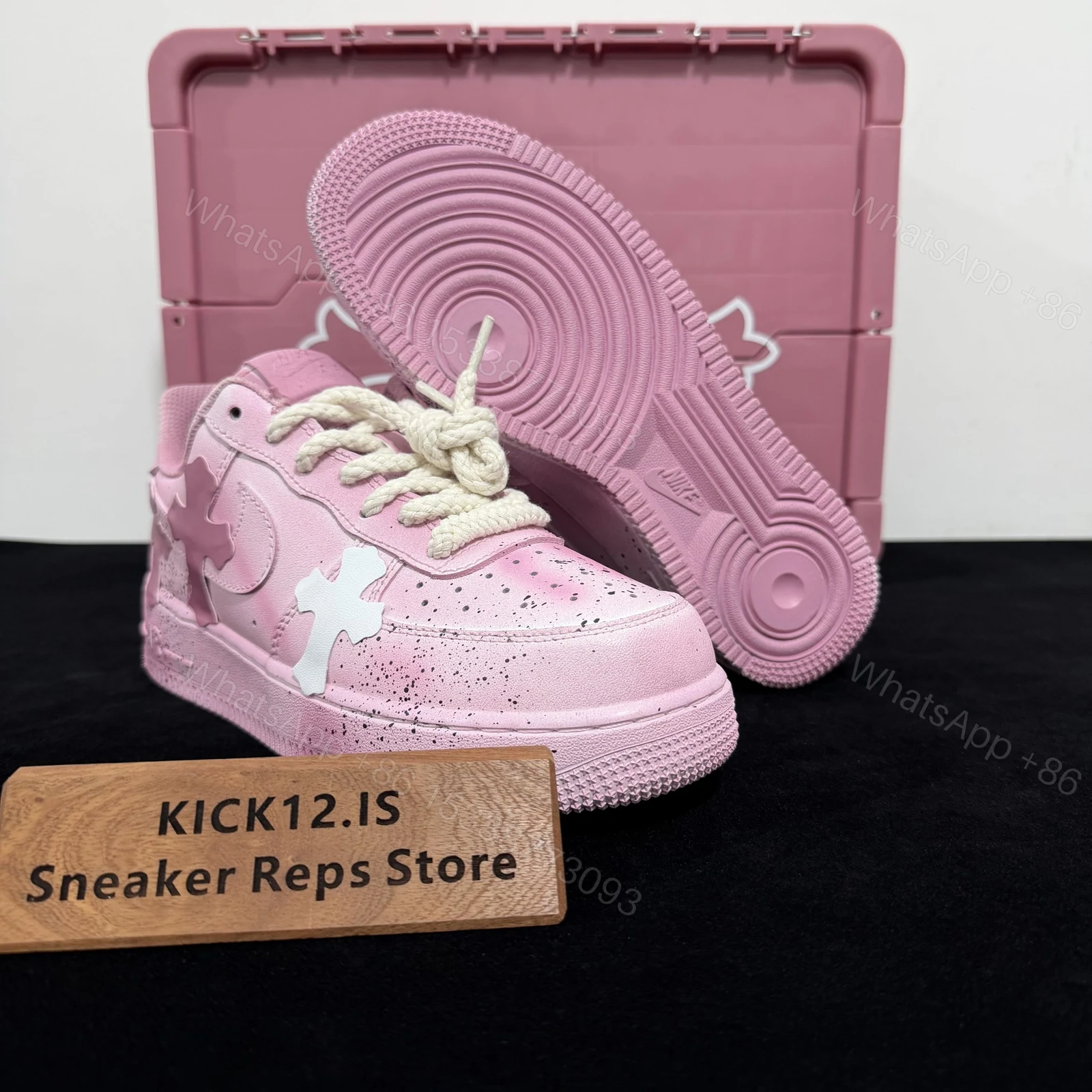 View 3 of Pink Chrome Hearts Air Force 1