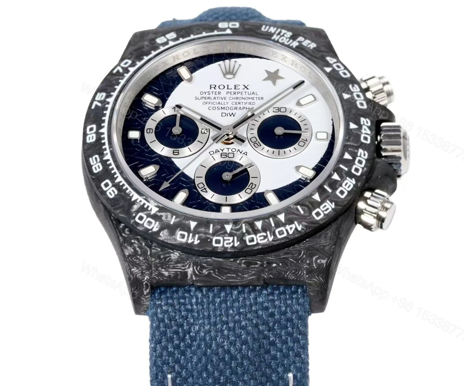 View 9 of DIW Rolex Daytona Carbon Super White Blue