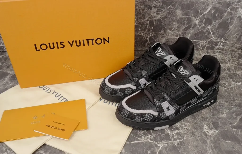 View 4 of Black Leather + Suede High-Tops + Modern Luxury + Signature LV Detailing + Sneakers