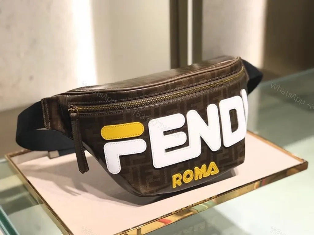 View 4 of Compact Leather Belt Bag: Fendi-Inspired, Bold Branding, All-Day Convenience