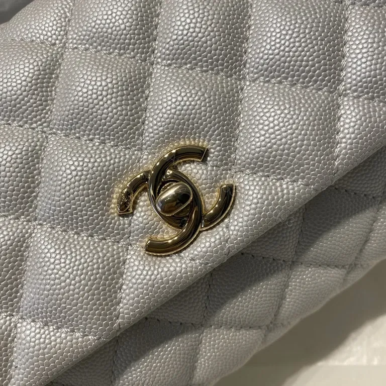 View 3 of Chanel-Inspired Quilted Mini Bag with Gold Chain - Luxe Texture