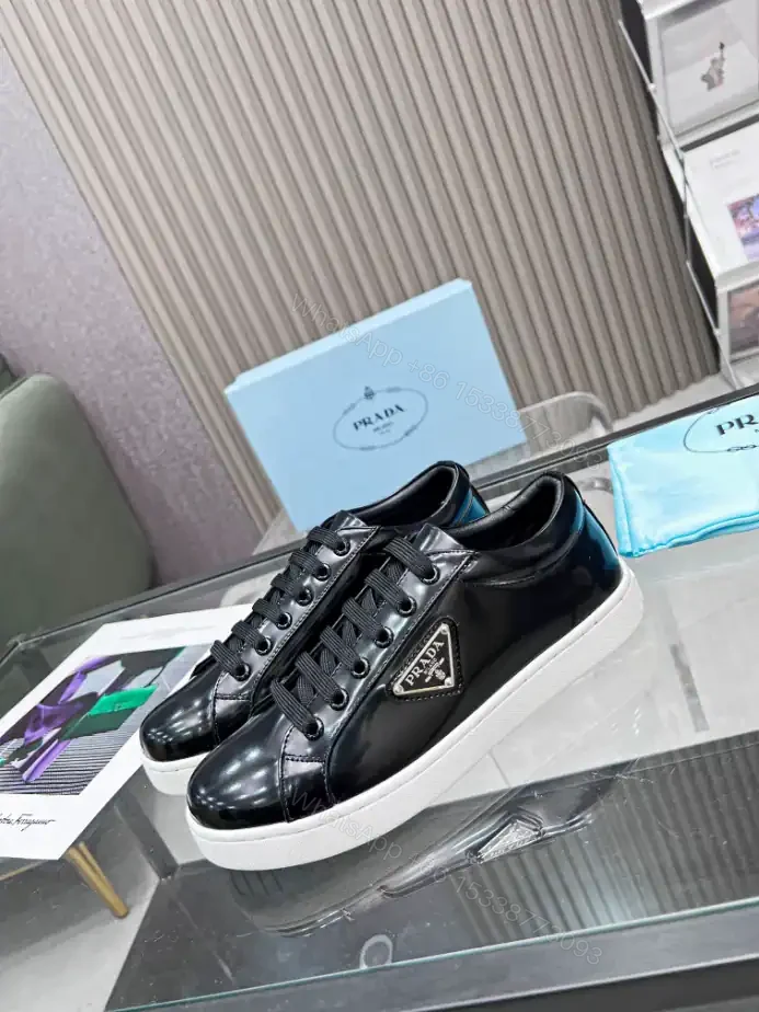 View 9 of PRADA BRUSHED LEATHER SNEAKERS – PRD043