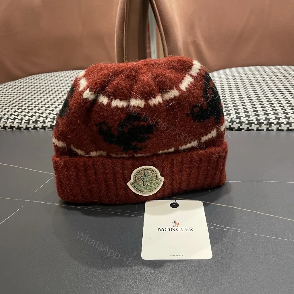 View 5 of Cozy Knit Beanie with Crest – Warm Patterned Style Beanie