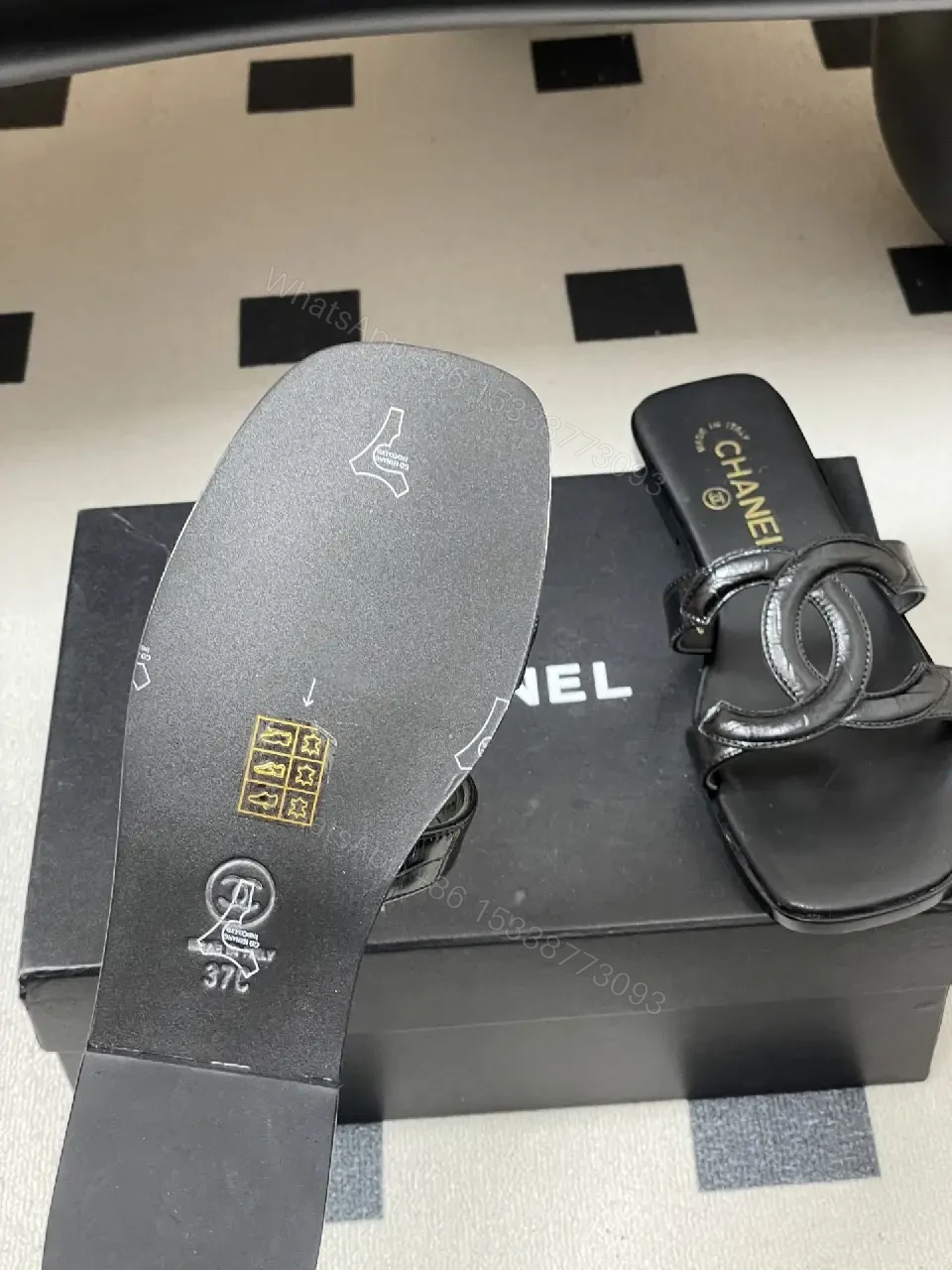 View 3 of Chic Leather Sandals: Minimalist, Cushioned, Black, Unisex Slips-ons