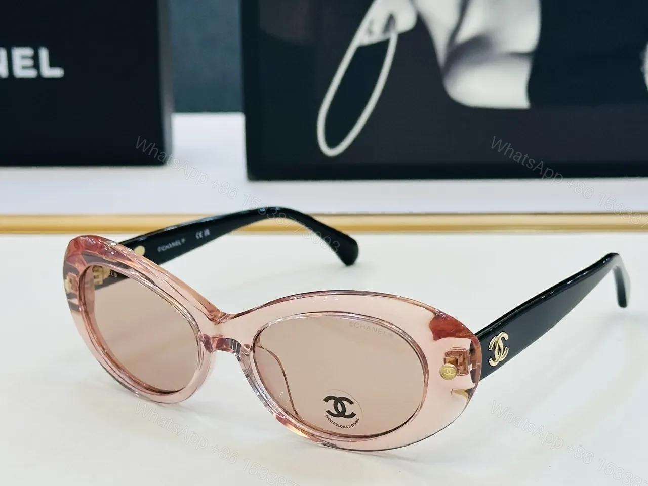 View 5 of Chic Black Cat-Eye Sunglasses with Gold Detailing