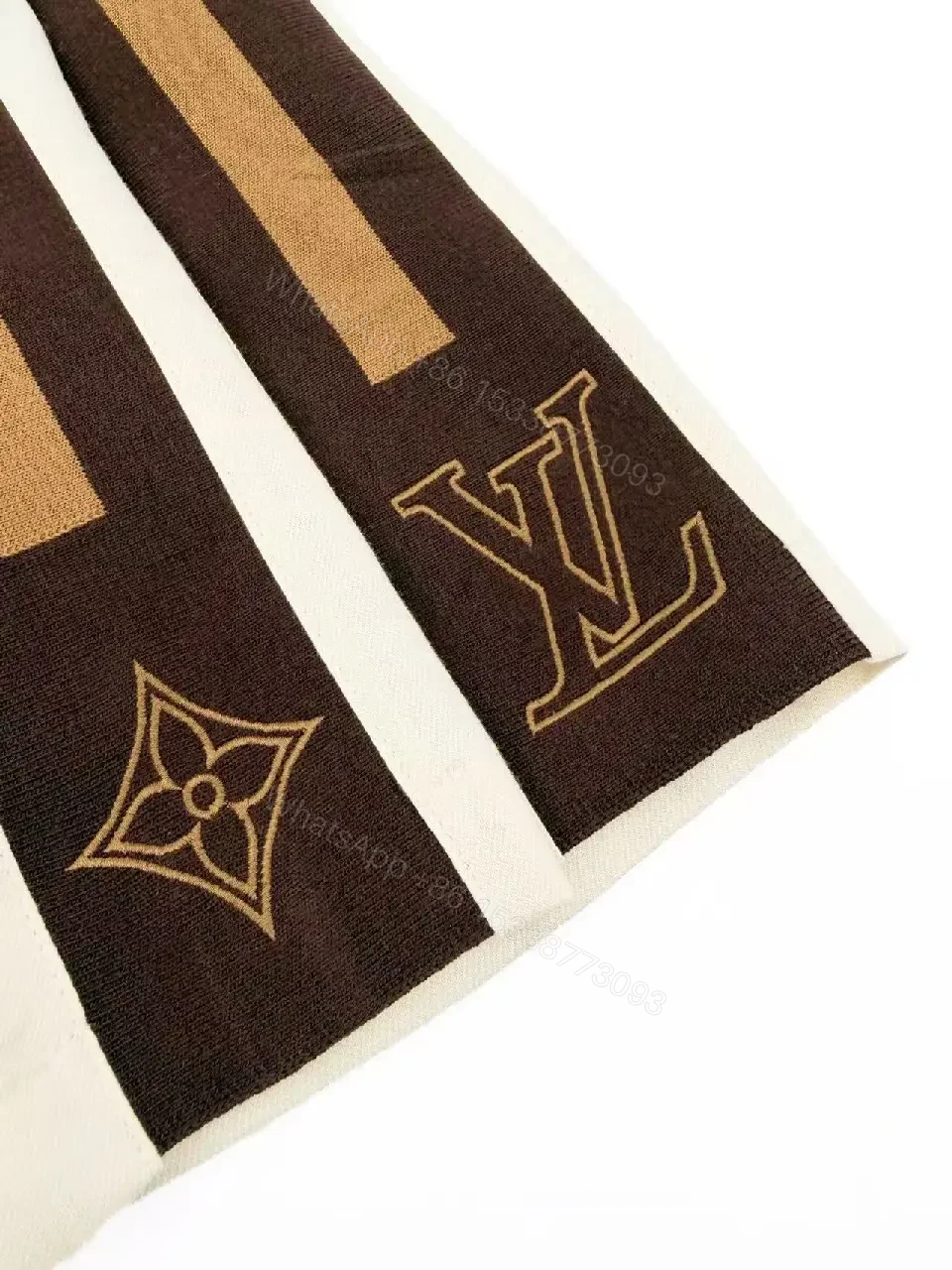 View 2 of Cream/off-white Western-Style Shirt with Chest Pocket and Brown Accents