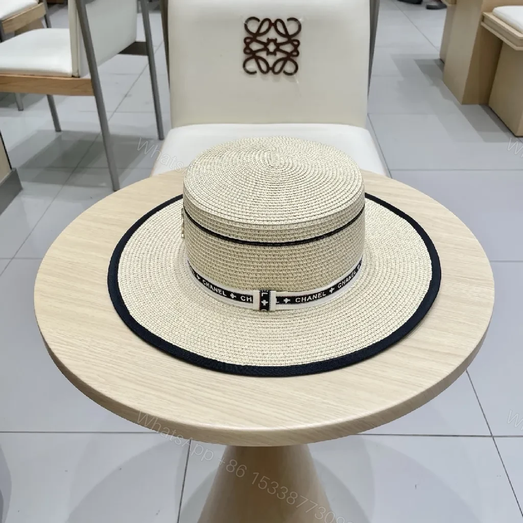 View 2 of Chic Straw Boater Hat with Luxe Band – Everyday Luxury