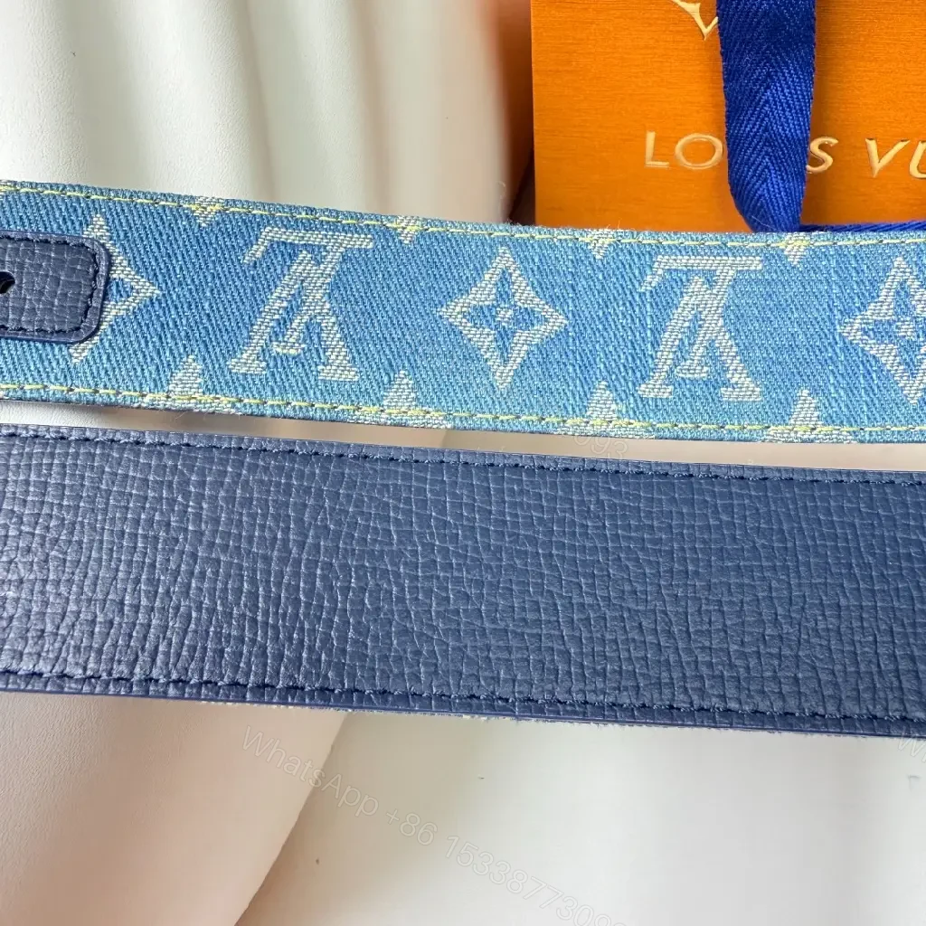 View 5 of Denim-Effect LV Belt: Monogram, Signature Hardware, Luxe Style