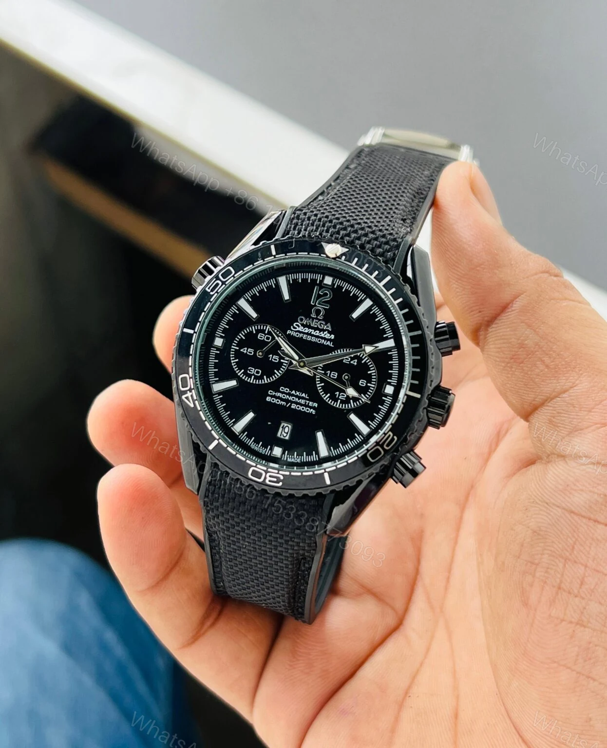 View 4 of Omega Seamaster 42MM Black Dial Chronograph Quartz