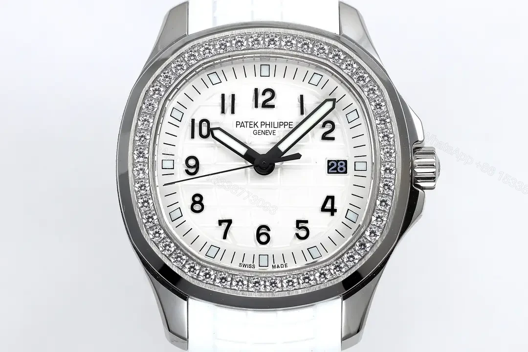 Patek Philippe Aquanaut White Diamond Watch Rubber Strap Ultimate 39MM PP-AQUANAUT-39-WHT-DIA-RUB — view 1