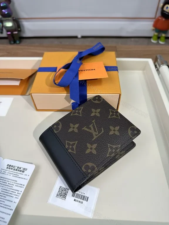 View 9 of Monogram Luxe Wallet: Structured Bi-Fold, Leather-Trim, Luxury Cardholder