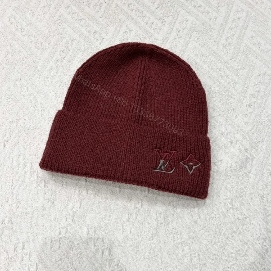 View 7 of Soft Knit Beanie: Subtle LV-Style Emblem, All-Season Style