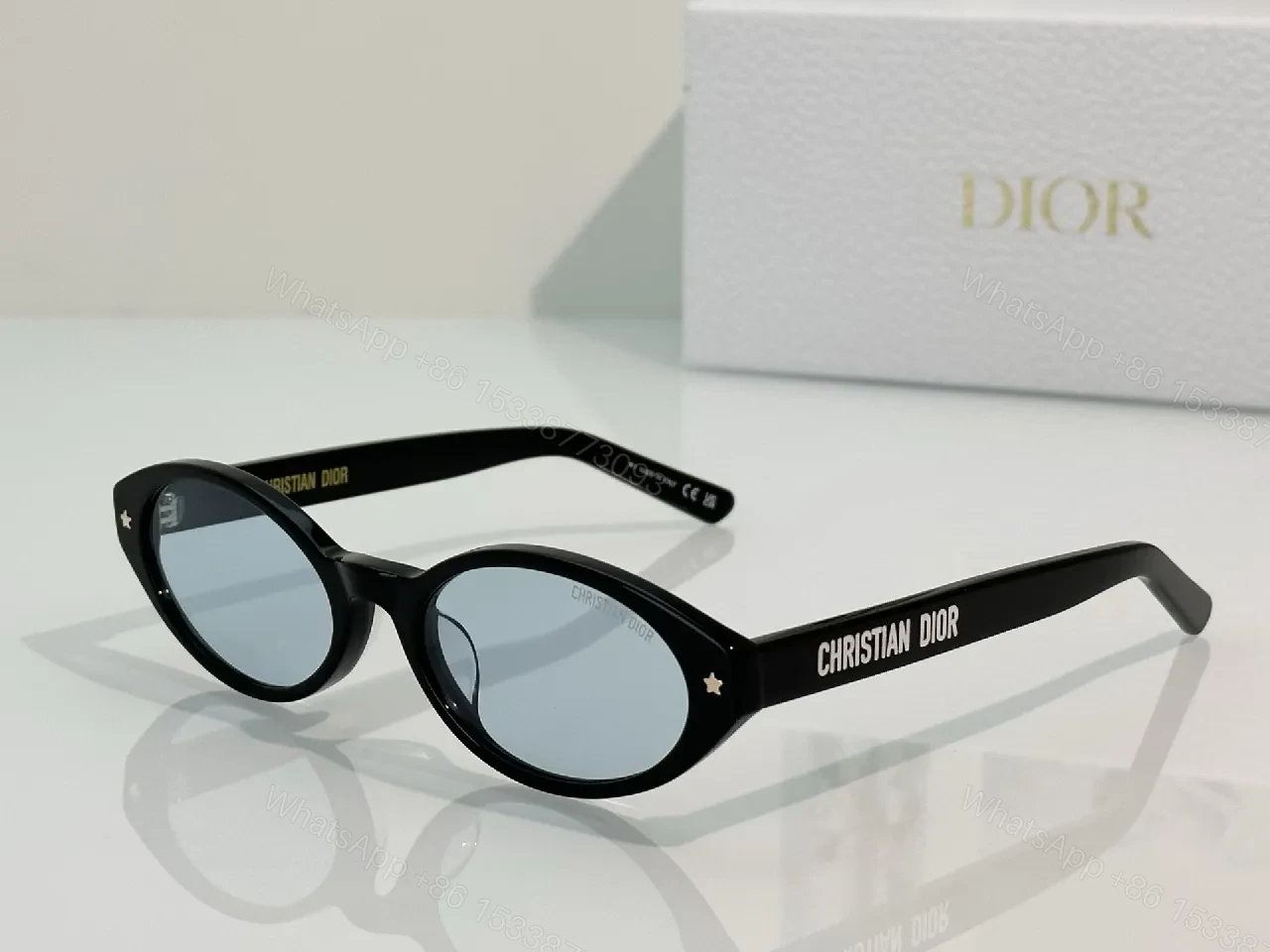 View 7 of Round Polarized Sunglasses - Black Acetate, Luxe, Designer-Inspired