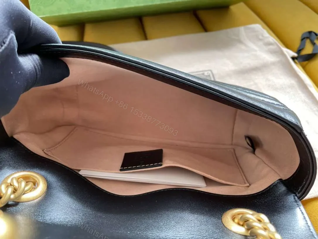 View 9 of Gucci Marmont Like Auth Luxury Women’s Black Handbag 22cm