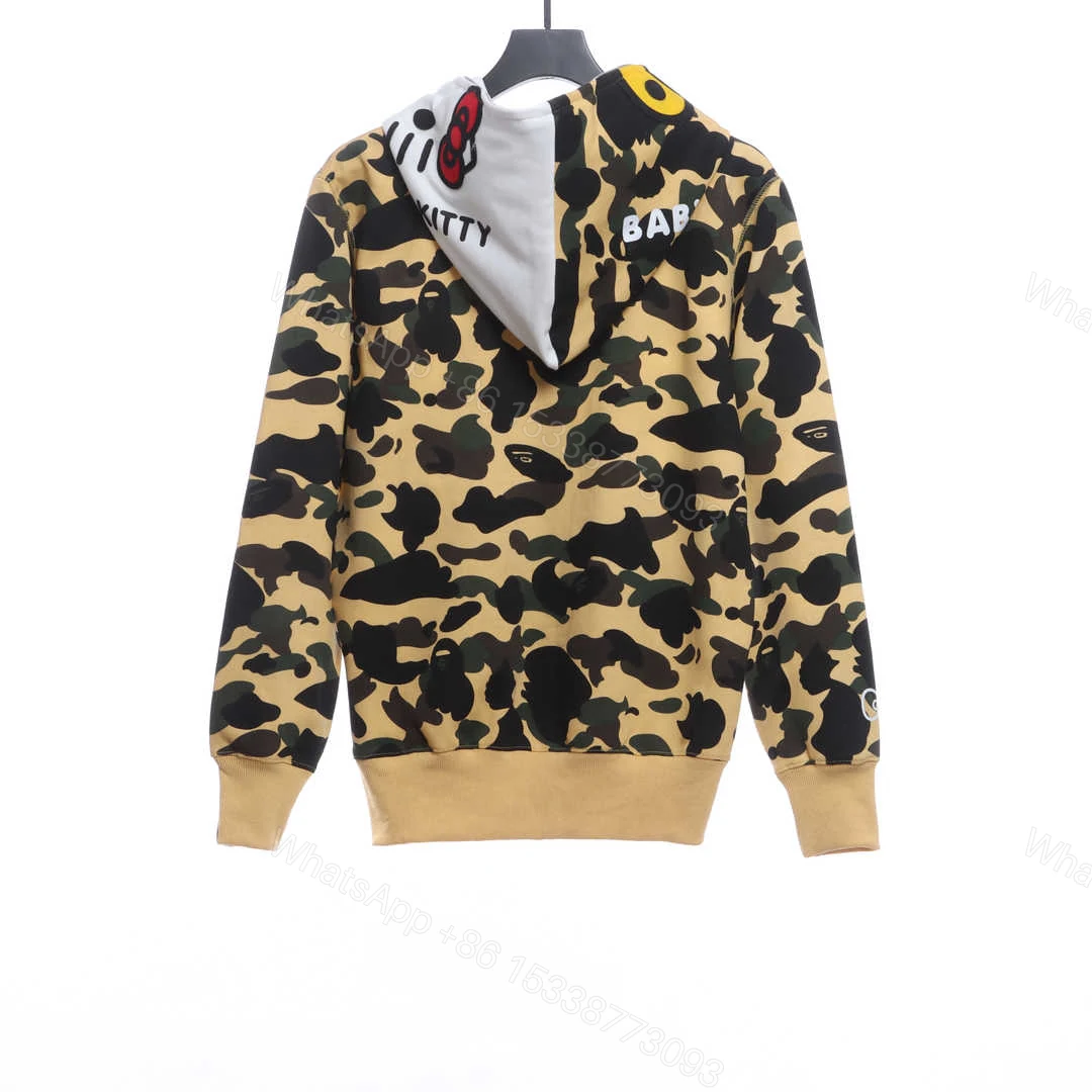 BAPE co-branded hell kitty camouflage zipper hoodie yellow — view 2