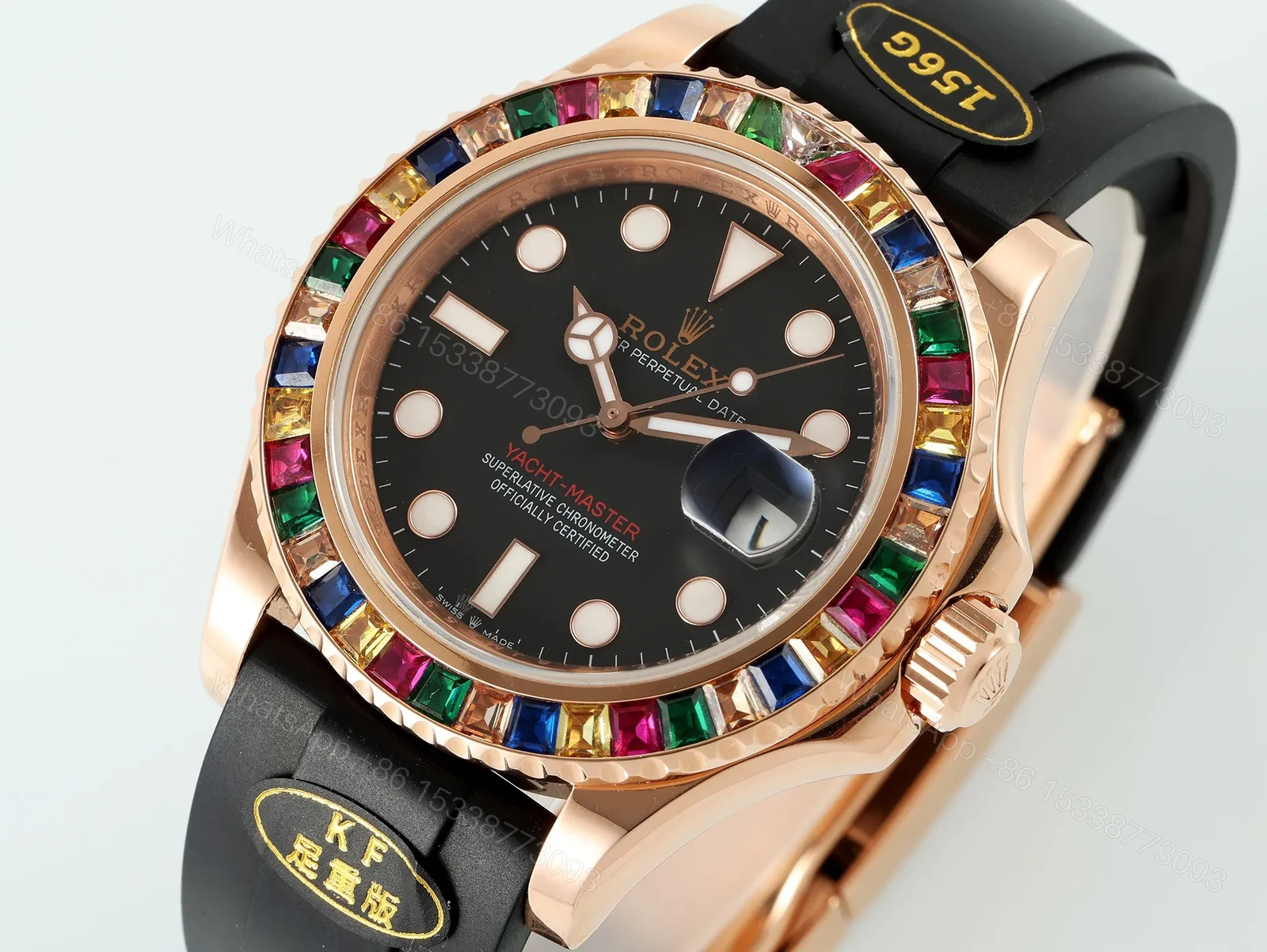View 3 of ZF Factory Clean Factory KF Rolex Yacht-Master Black Gem-Set Watch