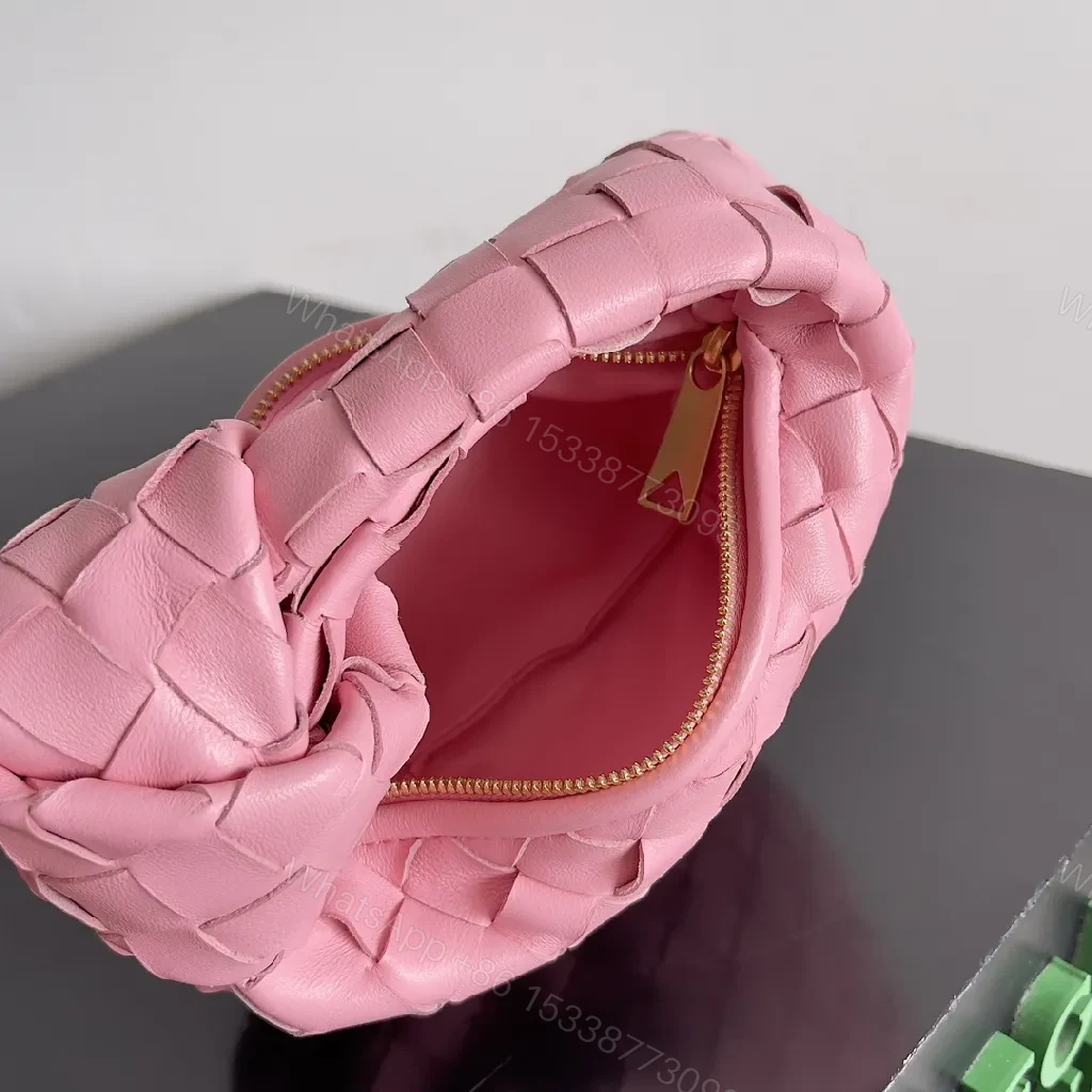 View 6 of Pink Knit Braided Mini Bag — Luxe, Compact, All-Day Versatility