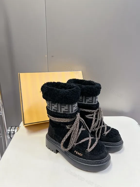 View 7 of Statement Knit Boots: Luxe Fendi-Inspired High-Tops with Plush Warmth