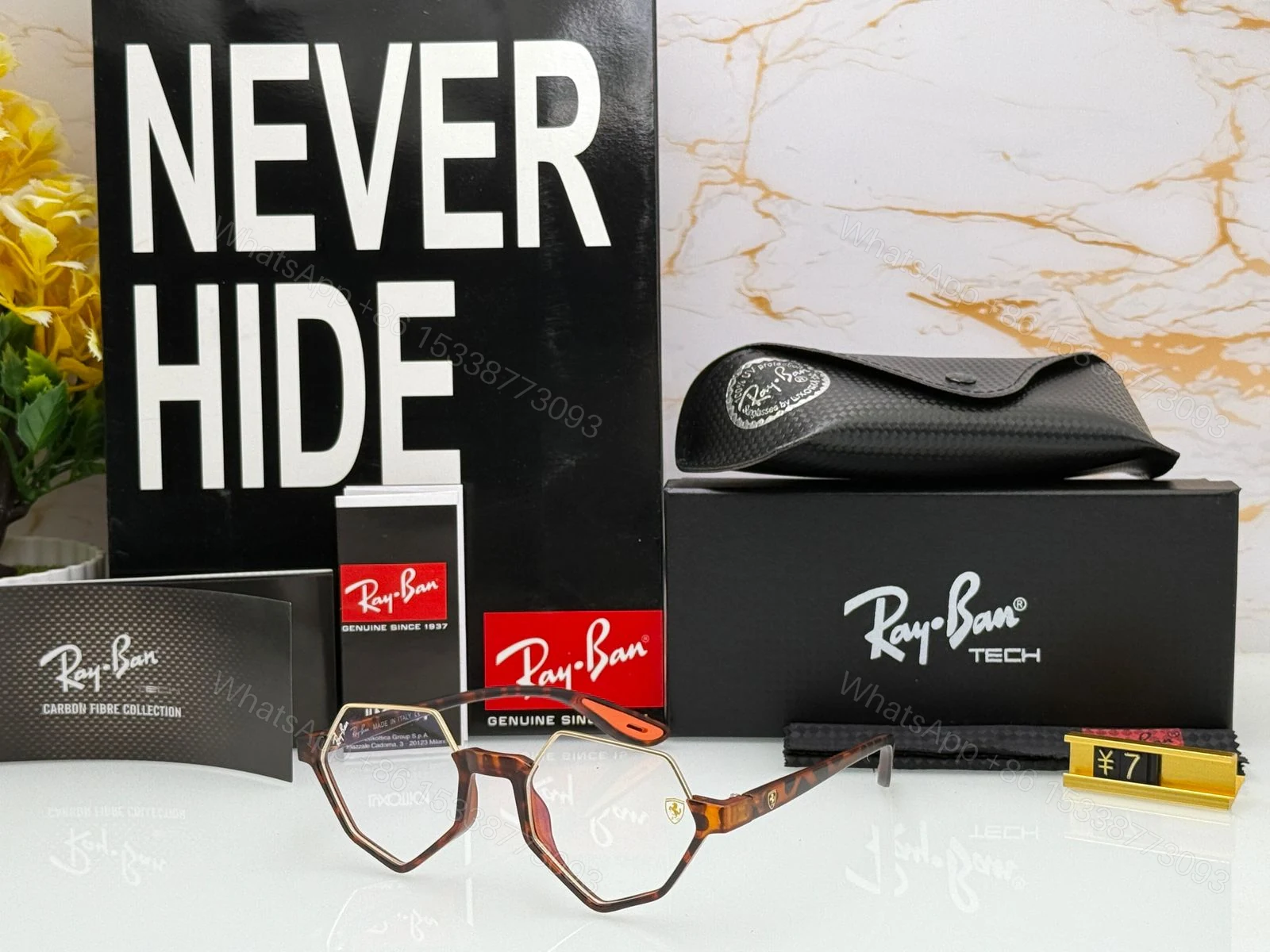 View 3 of Ray-Ban Hexa Carbon Fiber Black-Grey Sunglasses