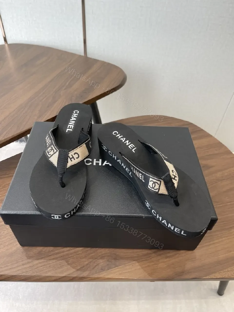 View 10 of Black Synthetic Ribbon Sandals - Luxe, Comfortable, Minimalist Slip-On