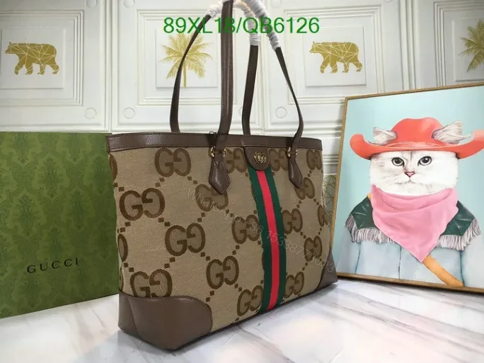 View 2 of Gucci Ophidia Jumbo GG Medium Bag Copy QB61266 – High Quality Knockoff