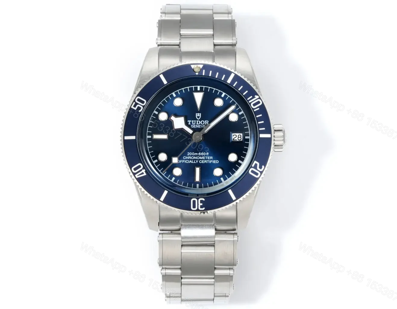 Tudor Blue Bay Watch Blue Dial Blue Bezel Steel Bracelet Premium 41MM TUD-BB-BLU-BEZ-STL-41 — view 1