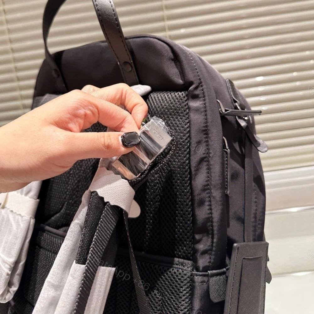 View 5 of Prada Re Nylon And Saffiano Backpack Black 43Cm