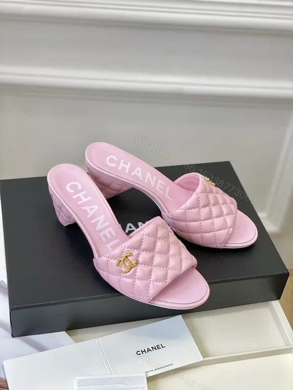 View 2 of Pink Quilted Chanel-Inspired Slides â€“ Luxury Comfort Sandals