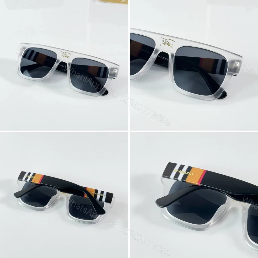 View 2 of First Copy Burberry White Square Unisex Sunglasses UV Protection Premium Quality Trending Style