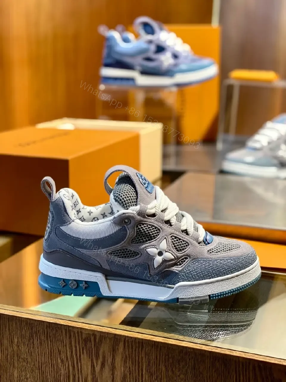 View 9 of Grey Mesh Luxe High-Top—Comfort Knit Fusion Sneakers