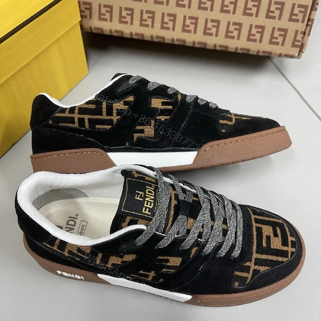 View 5 of Monochrome Suede-Luxe Low-Top Sneakers with Logo Detail