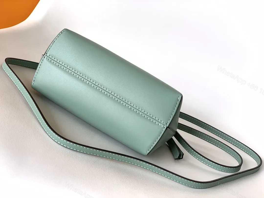 View 2 of Mint Leather Handbag | Fendi-Inspired Roma Style with Gold Hardware