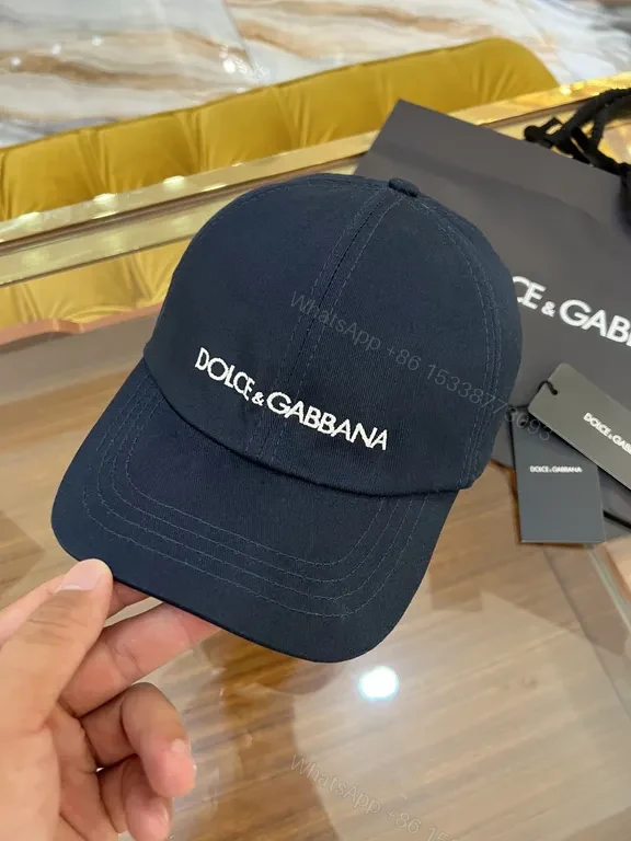 View 4 of Deep Navy Dolce & Gabbana Cap: Luxury Cotton Baseball Hat