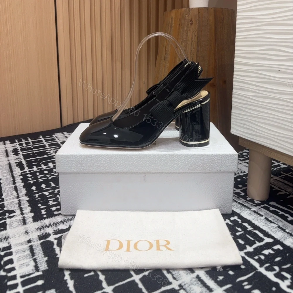 View 2 of 高仿Dior*Miss系列KDV272露跟蝴蝶結高踭鞋黑色免檢版