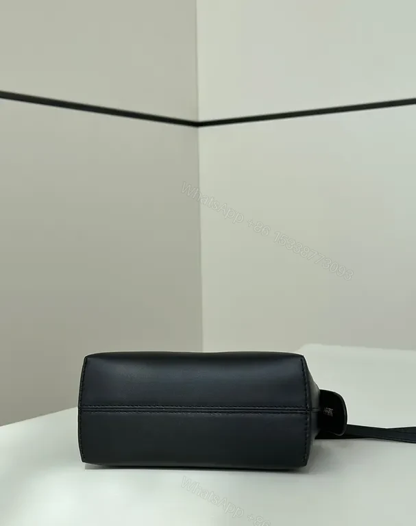 View 2 of Compact Luxe Handbag: Fendi-Embossed Leather, Tortoishell Handles