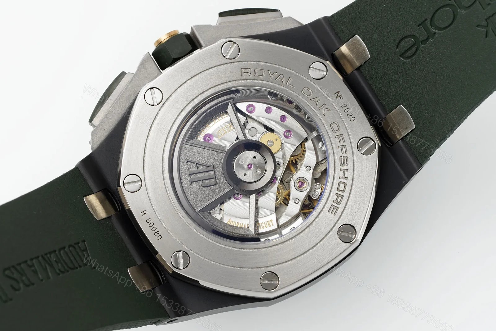 View 8 of BBR Factory Royal Oak Offshore 26400 Series Watch – Green Ceramic Edition with Custom Cal.3126 Movement