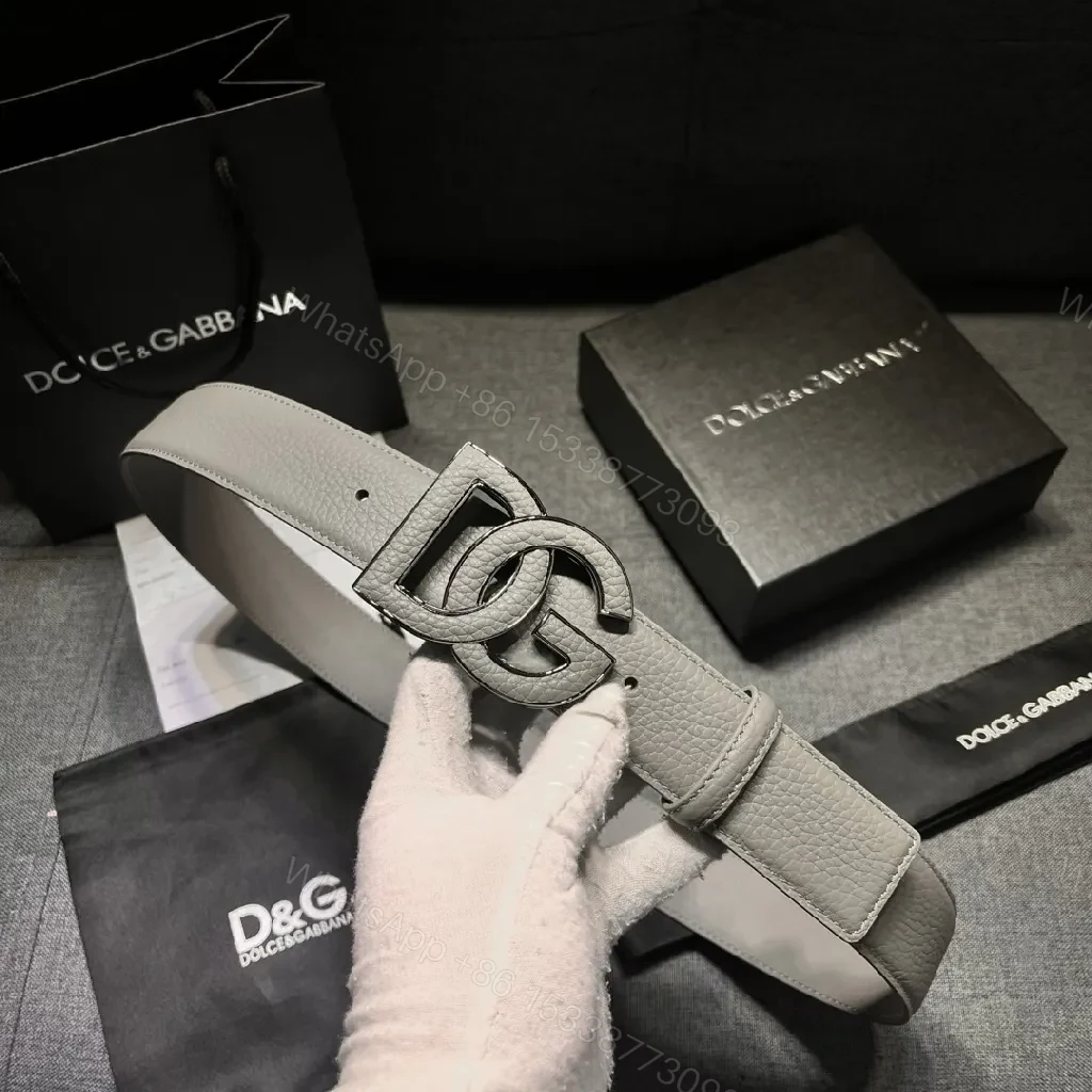 View 2 of Textured Leather Belt Duo with GG Buckle—Modern Comfort Belt