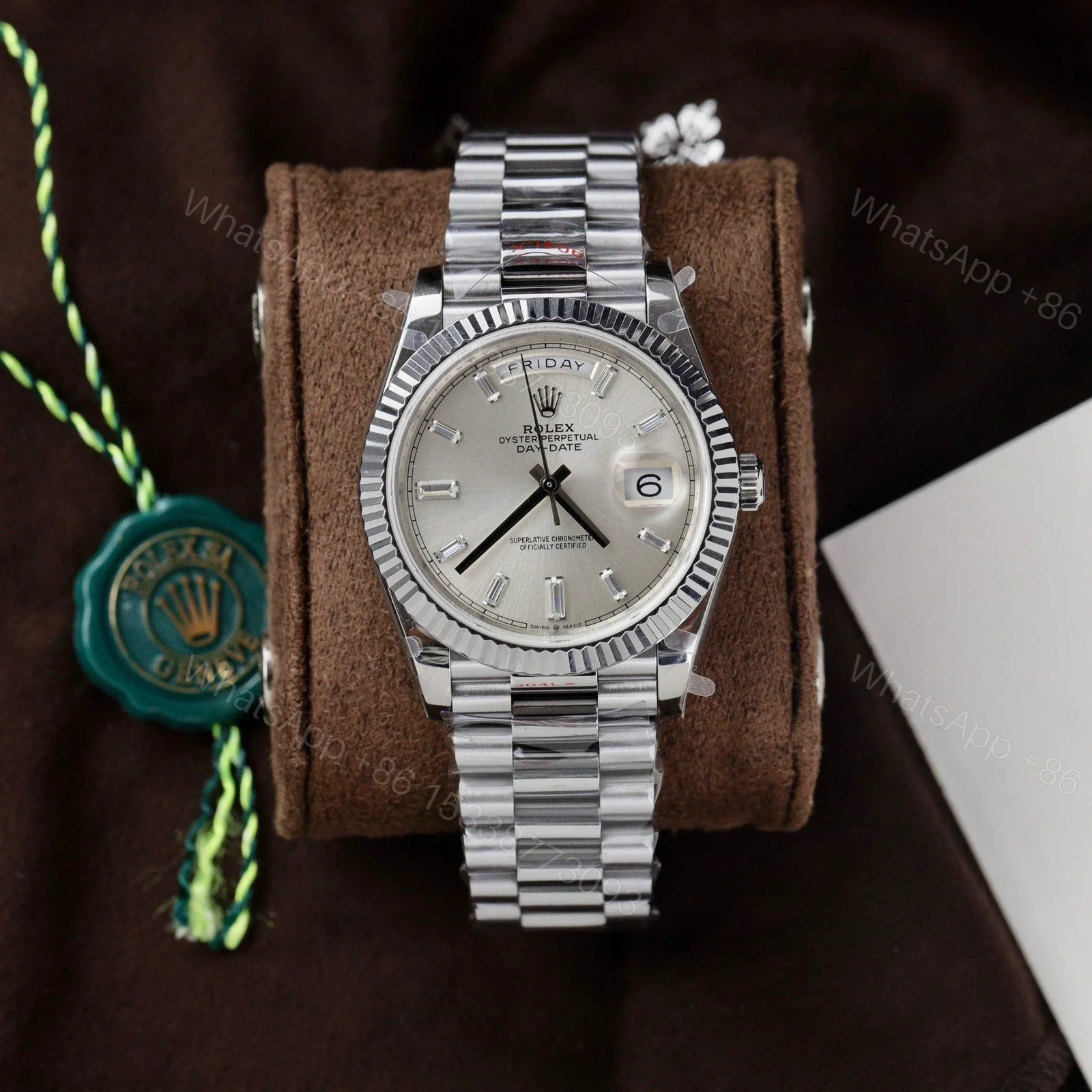 View 2 of Superclone Rolex Day-Date Silver Dial 128236-0001 36 mm