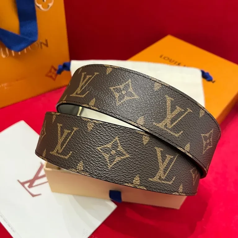 View 5 of Monogram LV Belt: Matte Buckle, Premium Leather Edge