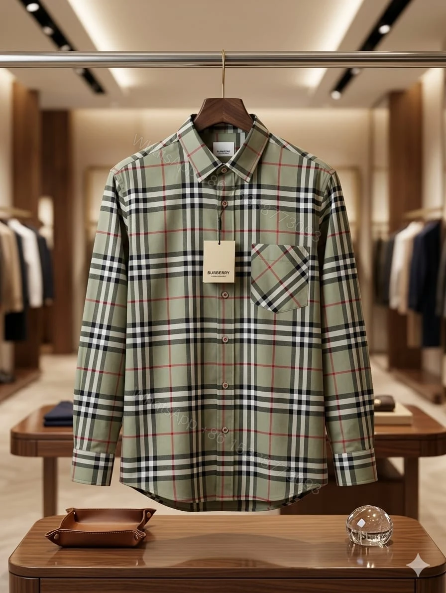 Burberry Premium Store Article Cotton Shirt Green First Copy | AAA+ Replica — view 1